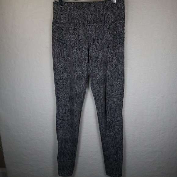 Athleta Pants - Athleta Delancey Textured Moto Tight Legging Black White Medium